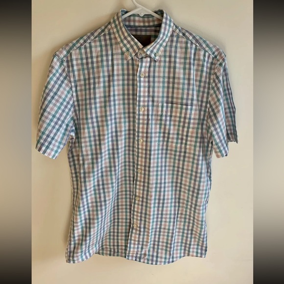 M&S Collection Relaxed Fit 100% Pure Cotton Small Checked Short Sleeve Shirt - Picture 3 of 8